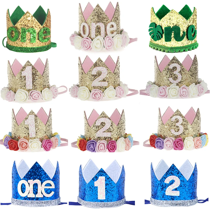 Baby Number One 1 2 3 Birthday Party Hat Wild One Birthday Crown Headband Baby Shower Hat Photo Prop 1st Birthday Party Decor