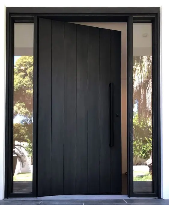 

High Security Villa Entrance Front Door Thick Aluminum Construction Multi Angle Rotation Pivot Doors Rainproof Entry Doors