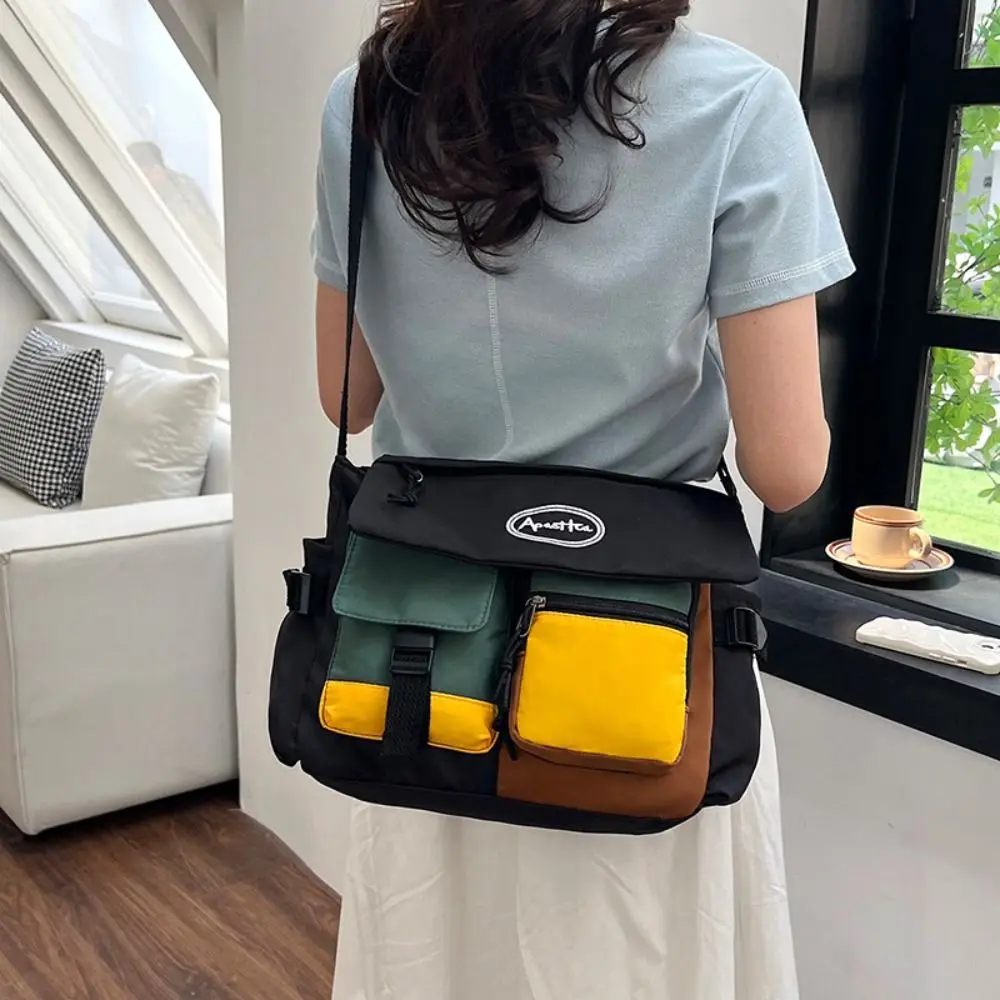

Nylon Nylon Crossbody Bag Multi Functional Adjustable Strap Harajuku Messenger Bag Large Capacity Japanese Style