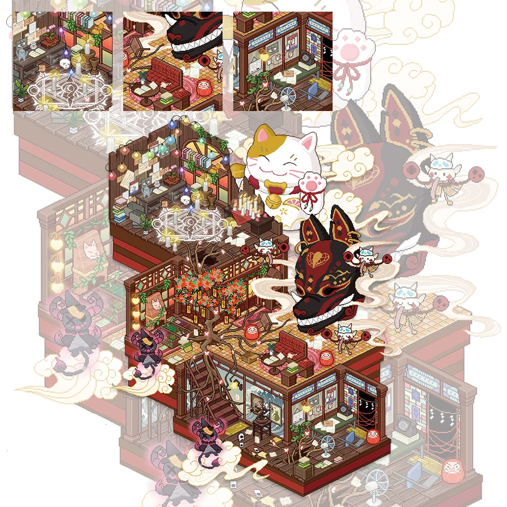 1 ensemble d'autocollants d'institut de recherche monstre, Kit de jouets miniatures décontractés, vanité de chambre à coucher pour amateurs de bricolage, Fans d'art, cadeau de vacances