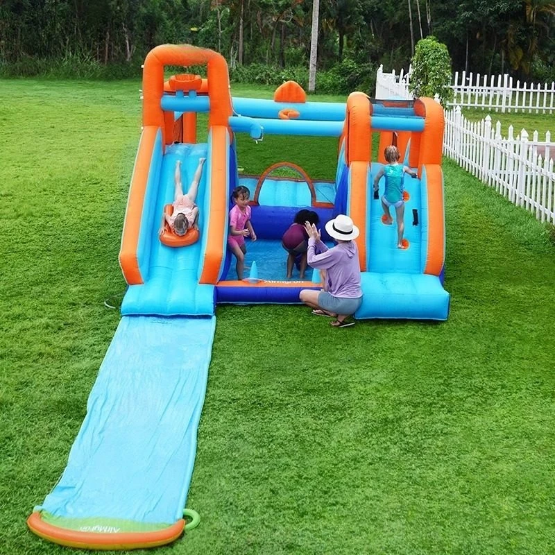 

Water Jet Children's Inflatable Castle Slide Outdoor Small Trampoline Household Outdoor Large Naughty Castle