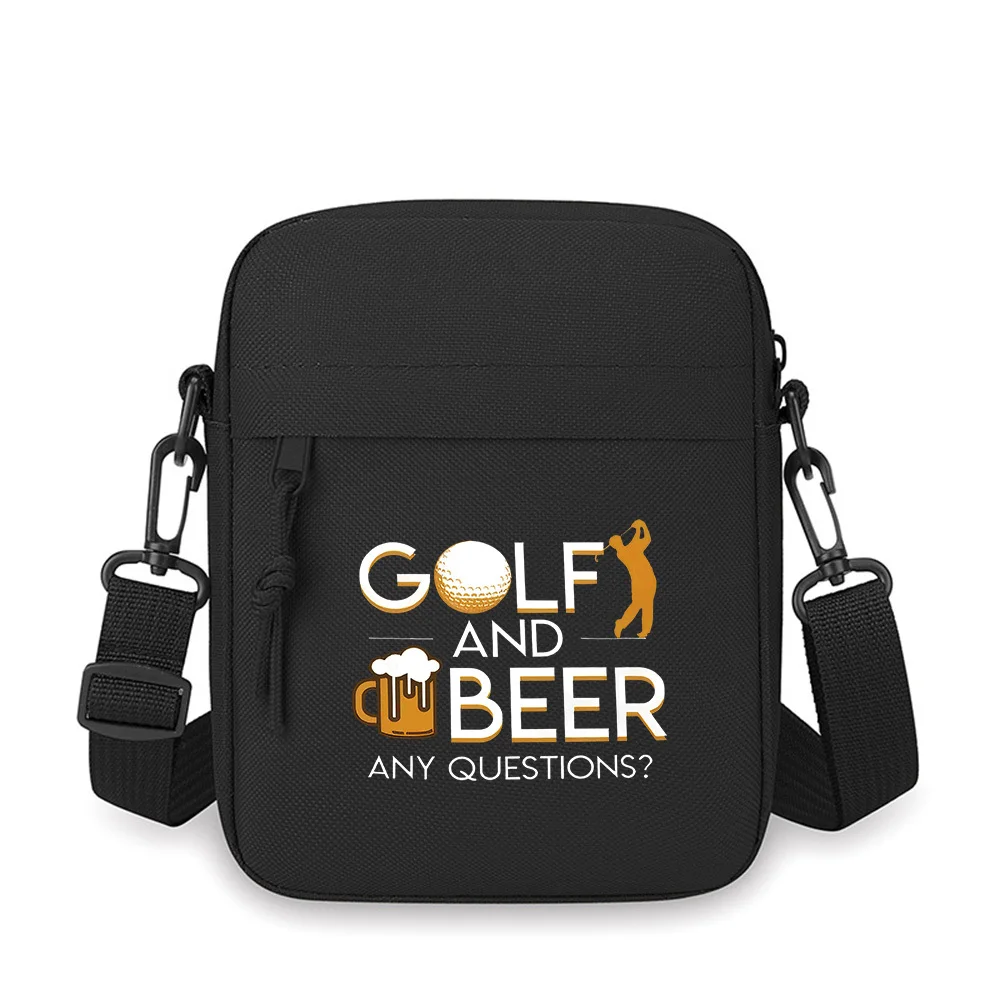 

Golf ball beer mug,golfer asking. Men Crossbody Bag Single Shoulder Women Cartoon Anime Film Printing Design Unisex