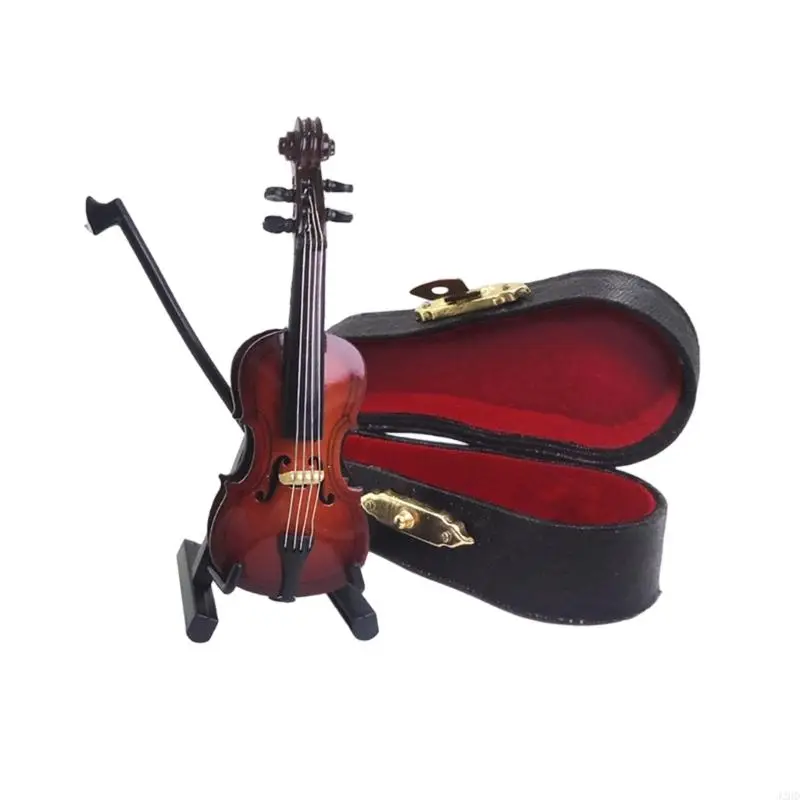

J2HD Violin Instrument Pretend Play for Kids Role Furniture Model Toy 1:12 Scale Vintage Violin Play Dollhouses