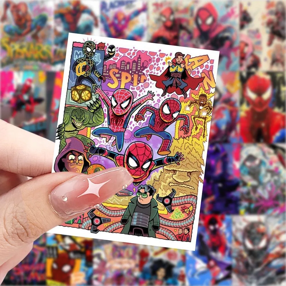 مجموعة ملصقات جرافيتي عنكبوت مكونة من 63 قطعة - شارات كرتونية مرسومة يدويًا للمعدات التقنية والجدران (متجر عوالم الرسوم المتحركة)