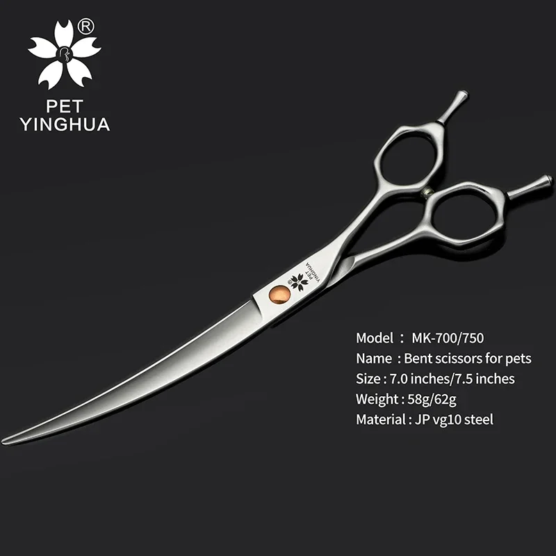 Pet Beauty Bend Scissors With Irregular Handle VG10 Steel Gold Screw Special Beauty Scissors MK -700/750