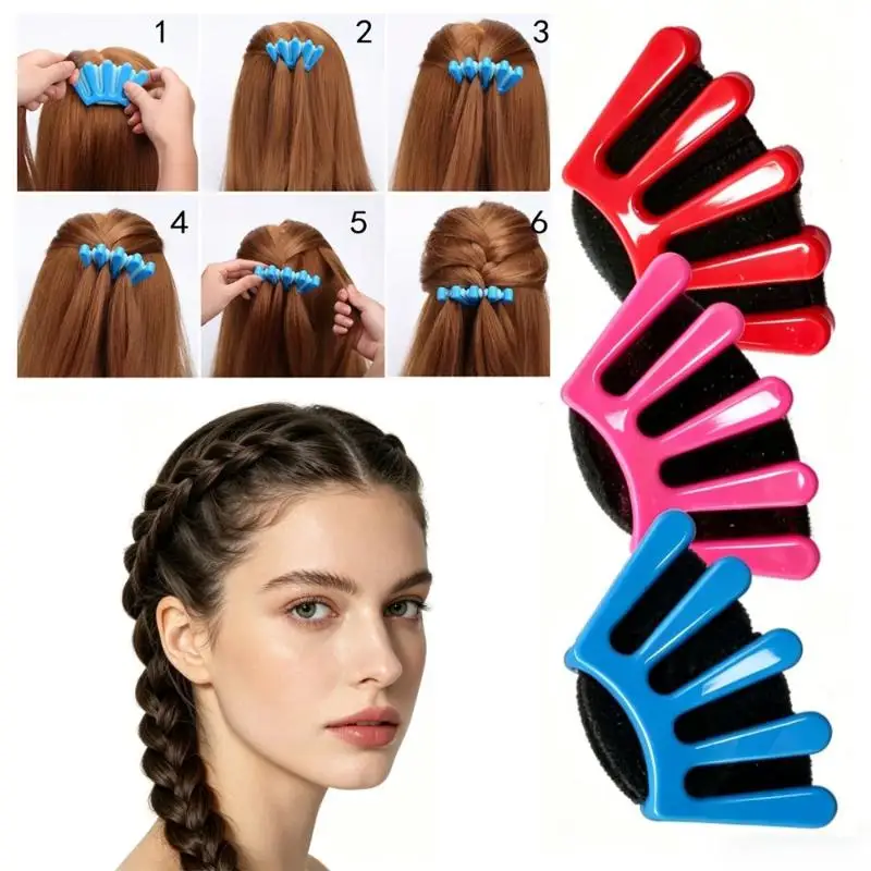 1Pcs DIY Wave Curly Twist Styling Kit Manual Hair Crimper 5-Finger Sponge Hair Braiding Tool For Women Girls Party Travel