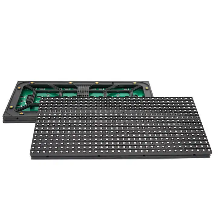 Módulo exterior LED cor única, executando tela texto, P10, 320x160mm