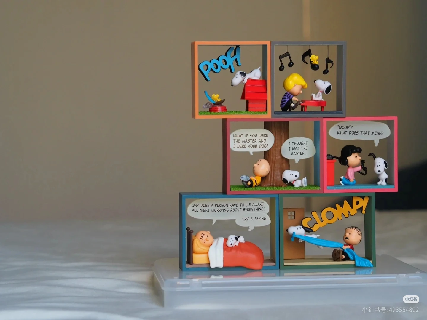 Re-Ment  Snoopy Comic Cube Collection Miniature Dolls Happy Hour Ornament PVC Anime Action Figure Blind Box Gift for Trendy Toy