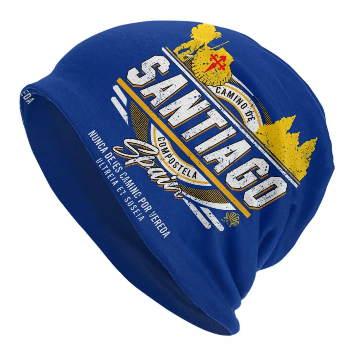 Gorros personalizados Buen Camino De Santiago Compostela Peregrino Shell, gorros para hombre, gorro tejido cálido para invierno, gorros con estampado artístico