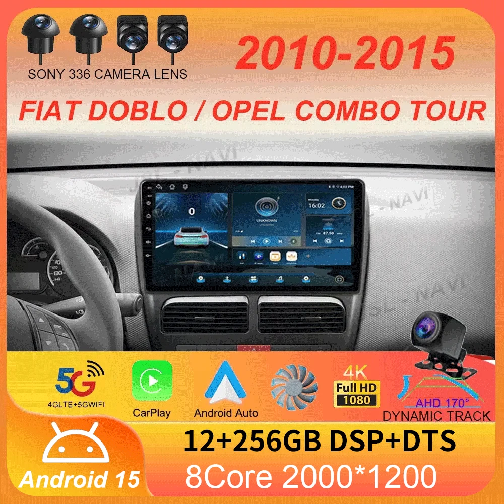 

Android 15 Car Radio For FIAT DOBLO / OPEL COMBO TOUR 2010-2015 GPS Navi 1280*720 QLED DSP Carplay Multimedia Player NO DVD