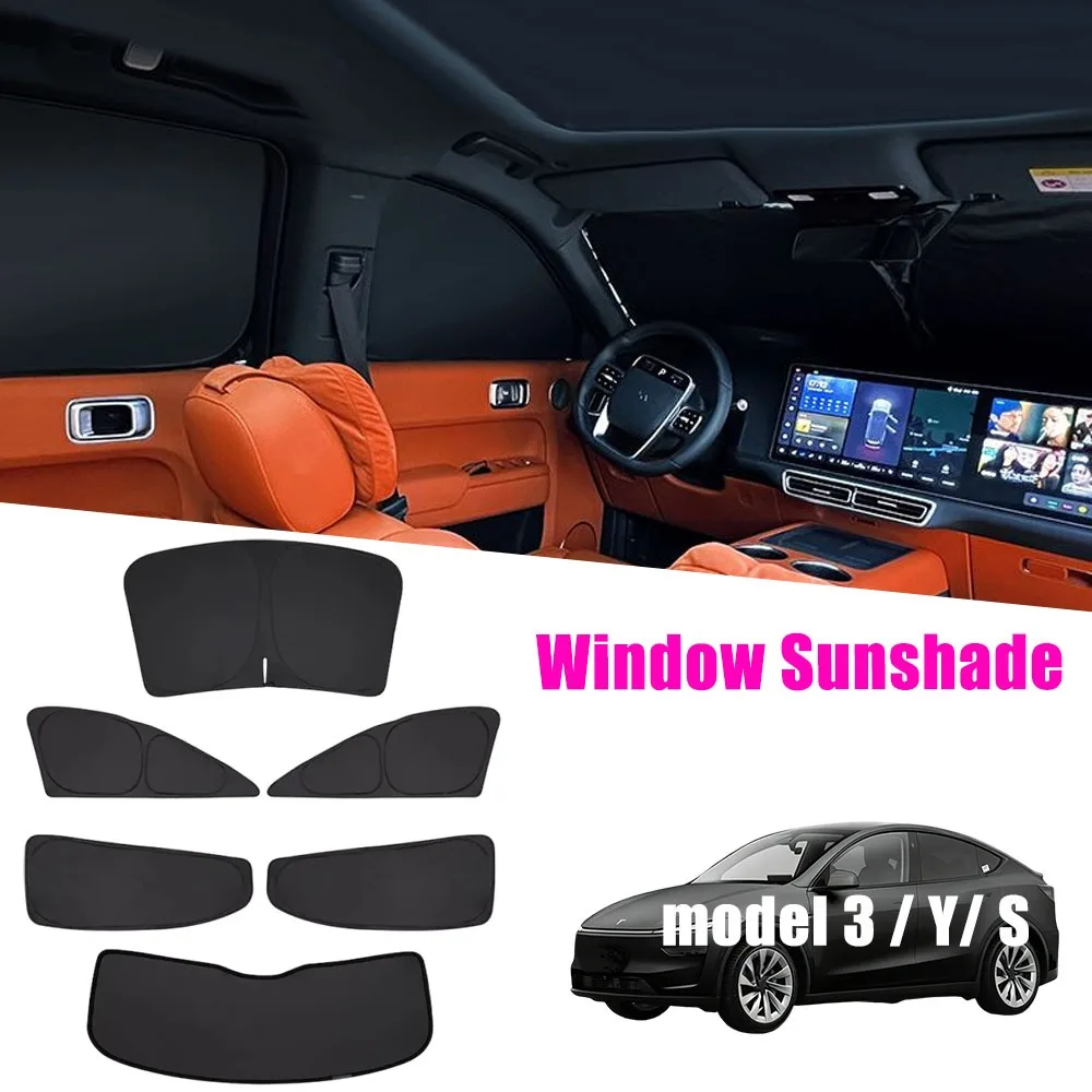 Full Shade Window Sunshade for Tesla model  3/ Y /S Front Rear Side Windshield Sun Visor Heat Insulation  Interior Accessories