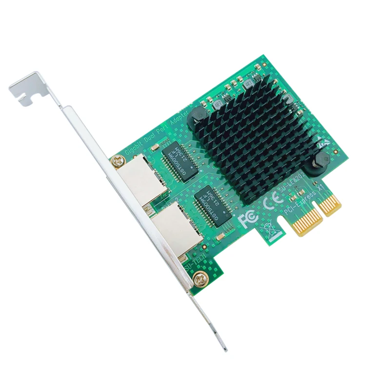 PCI صريحة بطاقة الشبكة PCI-E 1X جيجابت 2 ميناء RJ45 خادم شبكة Lan محول بطاقة 10/100/1000 100mbps إيثرنت تحكم للكمبيوتر