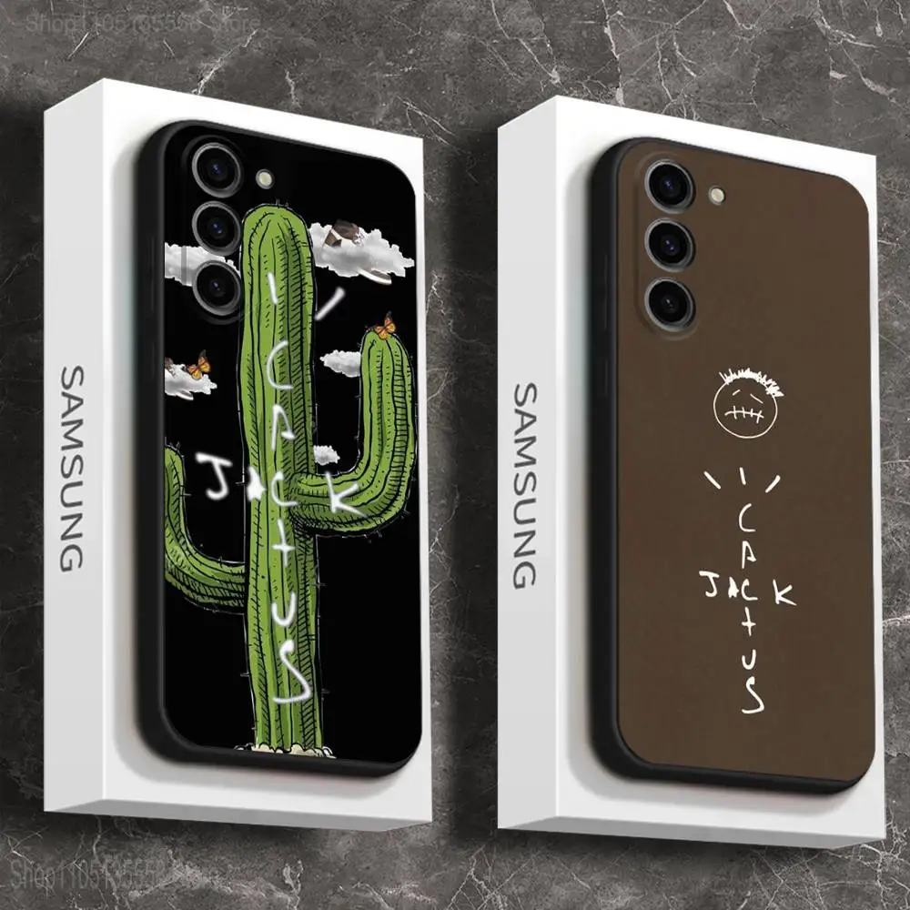 

C-Cactuss J-Jack Travis Scott Phone Case For Samsung Galaxy A 73,72,51,53,52,71,22,5G,Note,J7,8,9 Soft Black Cover
