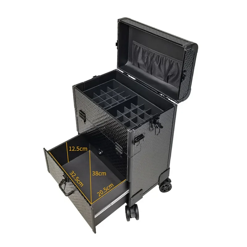 Nail Tattoo Makeup Suitcase on wheels Professional woman Trolley Cosmetic Bag Rolling Makeup Suitcase Rolling cosmetic case