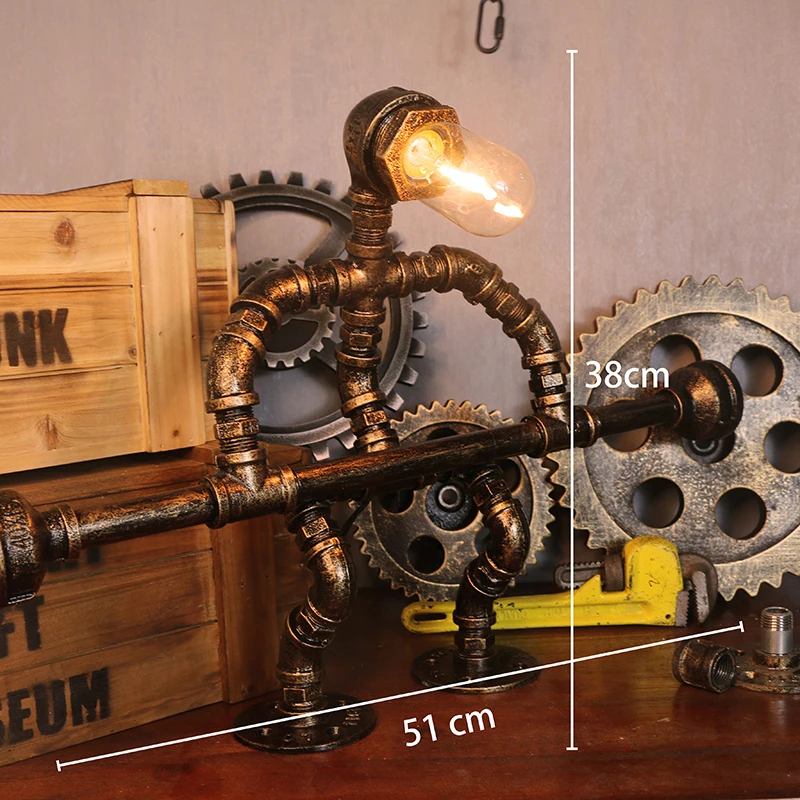 

Винтажная креативная настольная лампа, шарнирный подвижный светильник-робот для кафе-бара, уникальная идея подарка для промышленного украшения дома