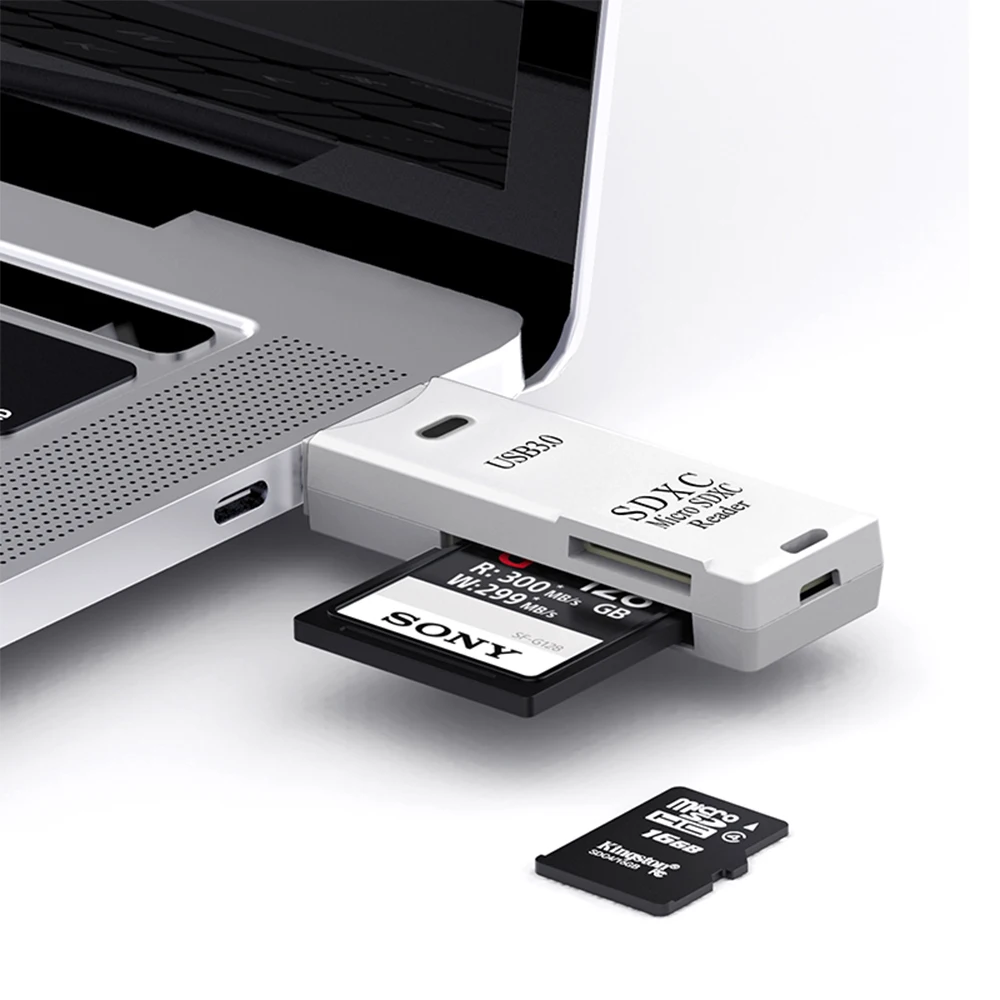 NNBILI Lettore di schede 2 IN1 USB3.0 a Micro SD TF Adattatore per lettura di schede di memoria Lettore di schede ad alta velocità per telefono PC Accessori per laptop