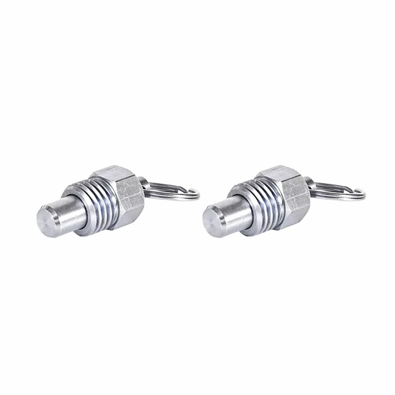 2PCS Factory Sale M6 M8 M10 M12 Stainless Steel Short Retractable Index Plunger Pull Ring Lock Pin with Locking Screw