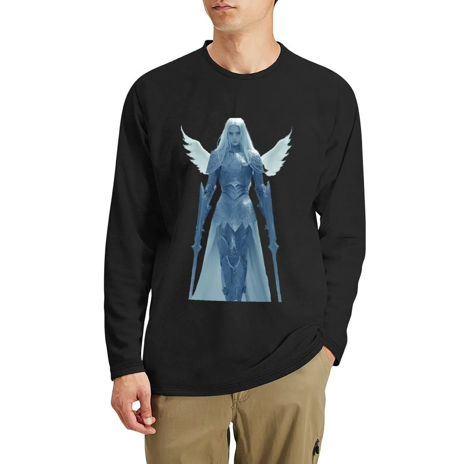 

Warrior Angel Long T-Shirt aesthetic clothes graphics t shirt graphic t shirt black t shirt T-shirt men