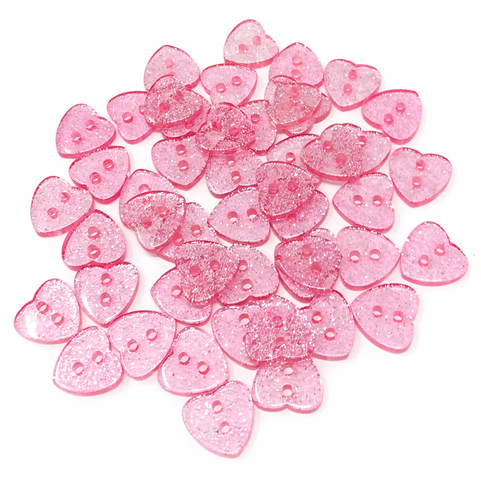 200 Stück 12x13mm Harz-Glitzer-Herzen mit 2 Löchern, Knöpfe für DIY-Kleidung, Nähzubehör, Glitzer-Handarbeiten, Verzierung für Scrapbooking – Detail 3