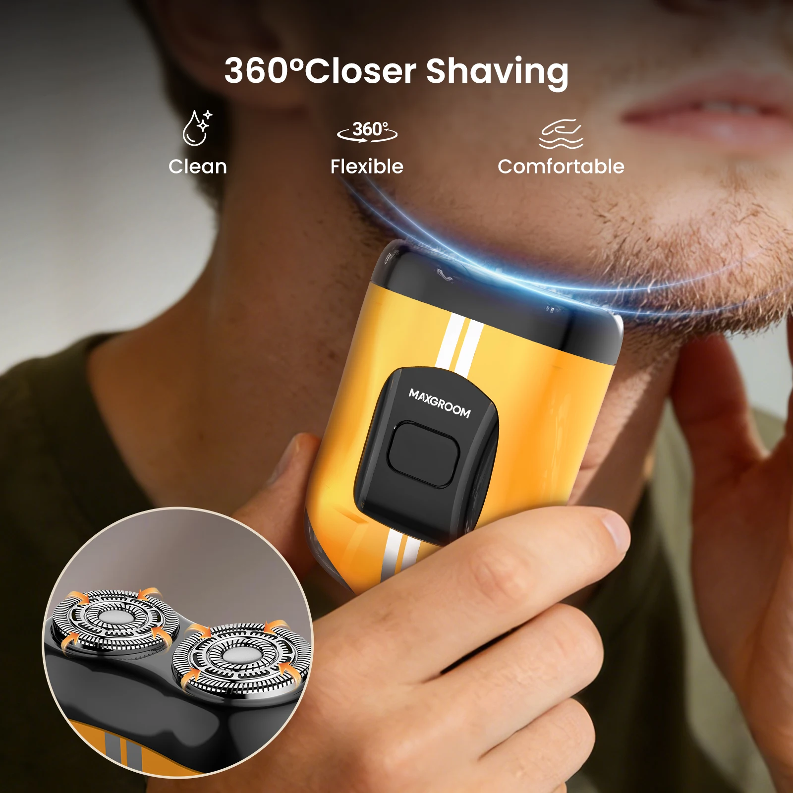 MAXGROOM Mini Electric Shaver For Men Rechargeable Supercar Shaver Electric Foil Razor IPX7 Waterproof Portable Beard Shaver