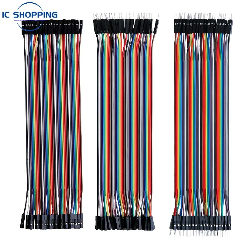 40PCS Jumper Wire DuPont Line DuPont Cable Connection male to male+female to female and male to female for Arduino DIY KIT