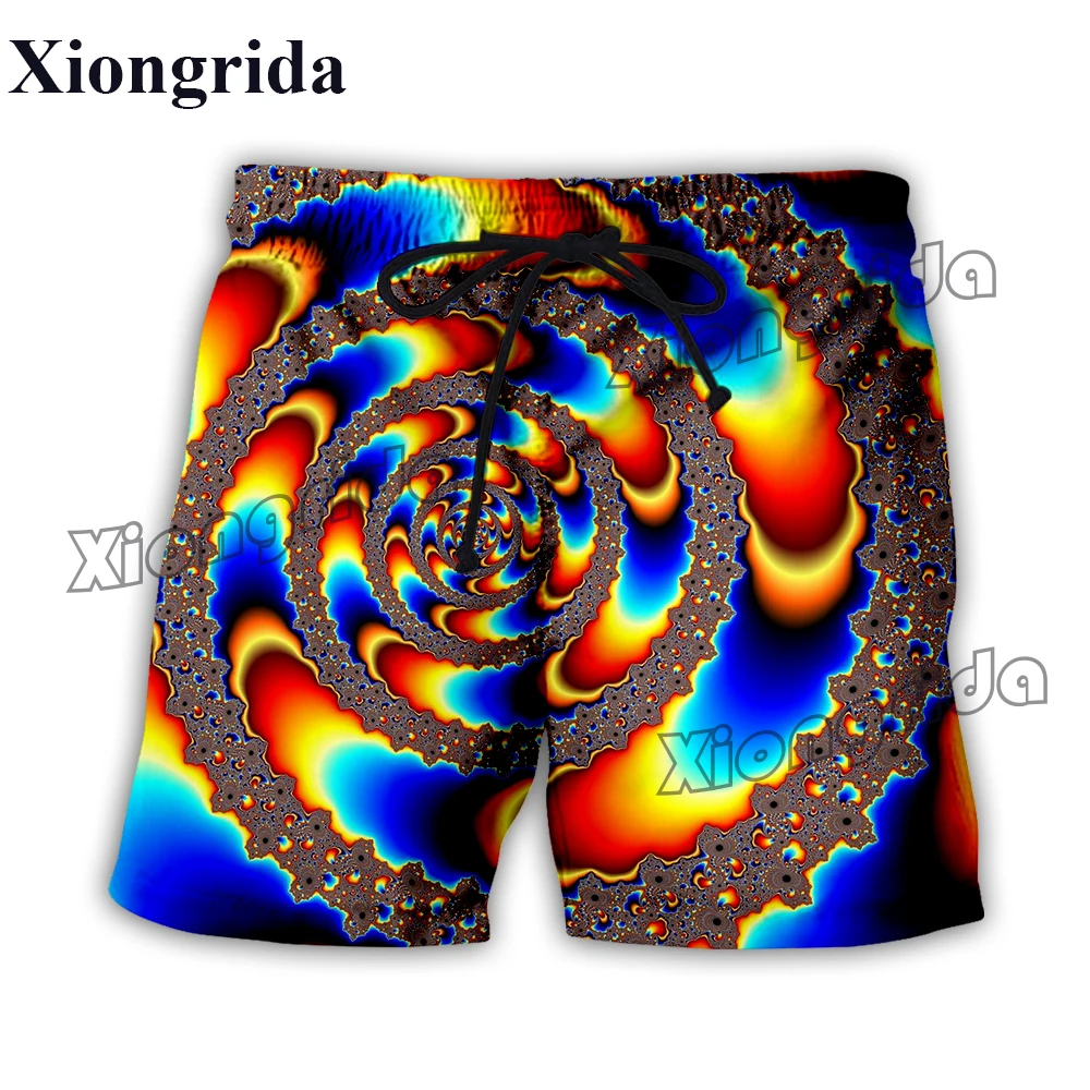 Hippie Graffiti Shorts Men 3D Hip Hop Pants Summer Beach Shorts Casual Boardshorts Harajuk Colorful Psychedelic Short Pants