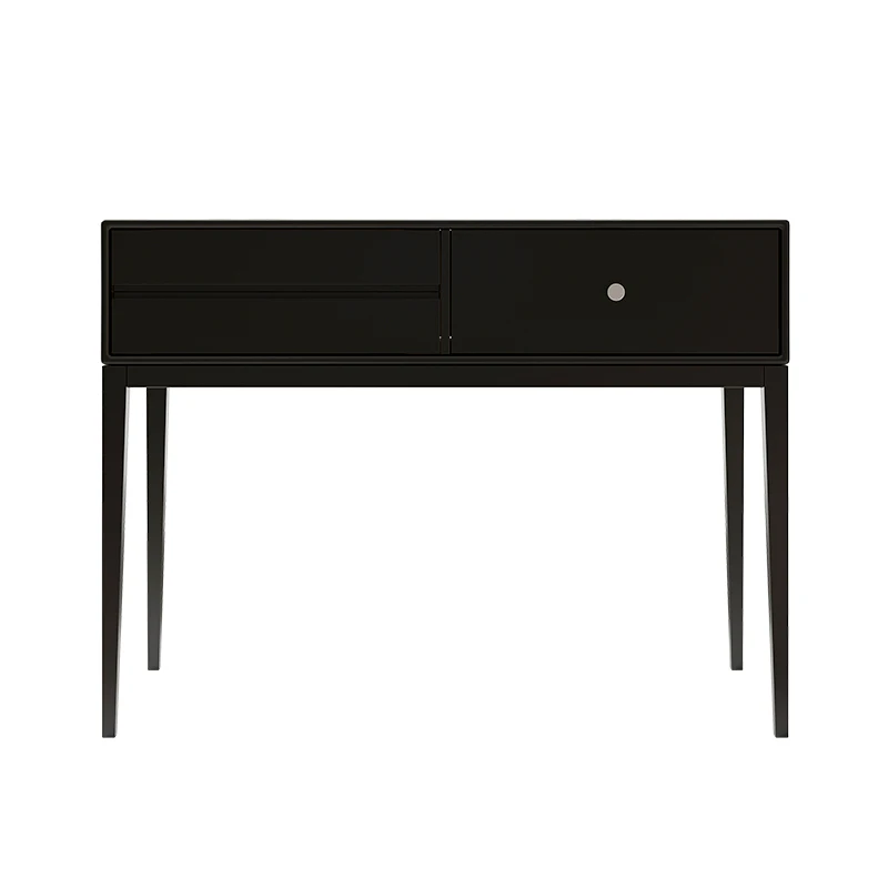 

Modern simple dresser desk integrated black antique small apartment master bedroom minimalist solid wood makeup table