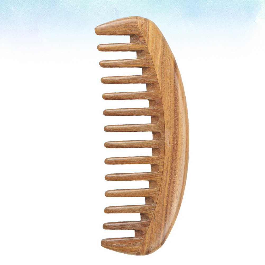 

1pc Wooden Broad Tooth Comb Sandalwood Comb For Curly Hair Smooth Scalp Massage Natural Wood Hair Care Tool