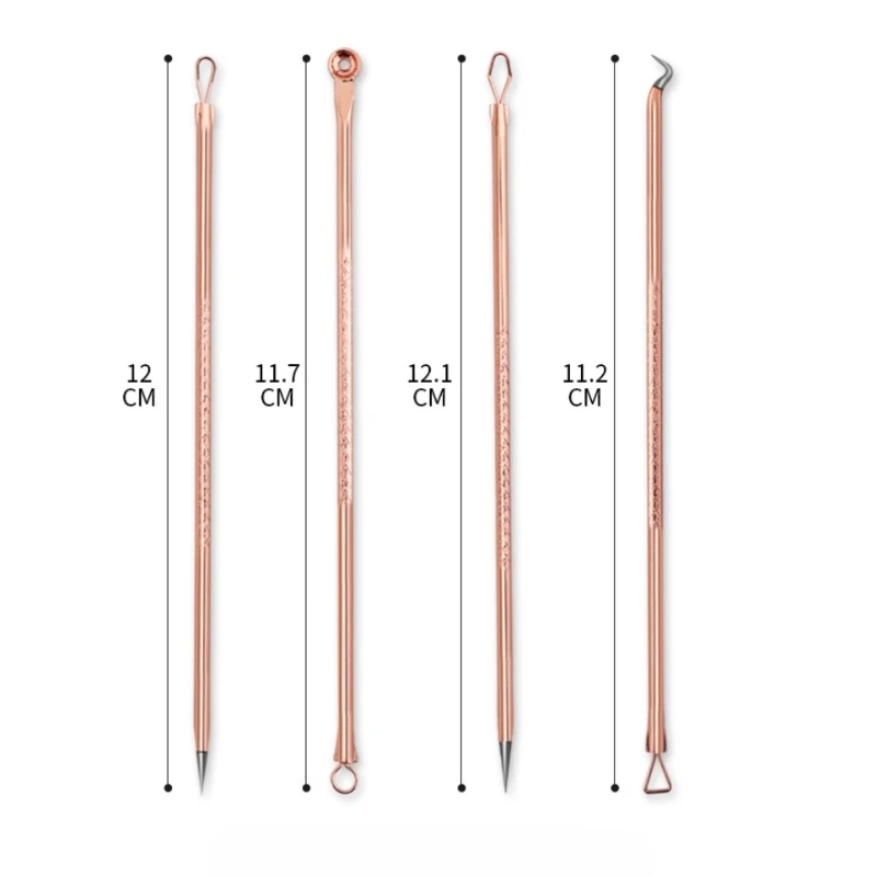 4 Stuks Mee-eter Verwijderen Naalden Zwarte Stippen Cleaner Rvs Spot Extractor Acne Behandeling Naald Gezicht Schoon Care Tool
