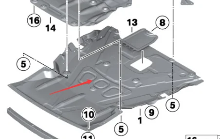 51757361195 for BMW 440I F36 UNDER ENGINE CENTER SHIELD SKID PLATE 330i F30 2015-2020 F36 F32