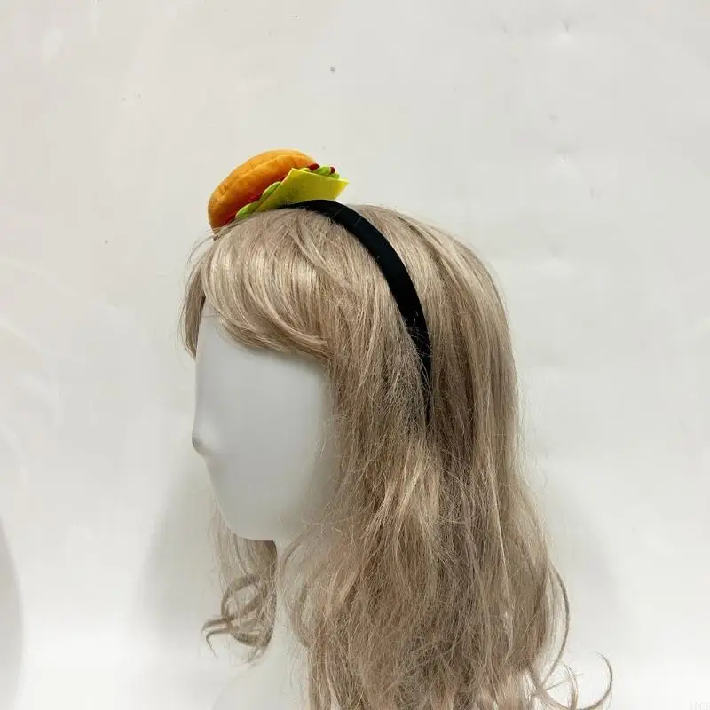 Funny Hamburger Hairhoop Roleplay Accessory Hairband with Simulation Design For Costume Event Holiday Party Dressingup 