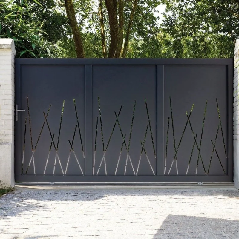 Floating Sliding Gate Aluminum Automatic Driveway Villa Courtyard  Security System