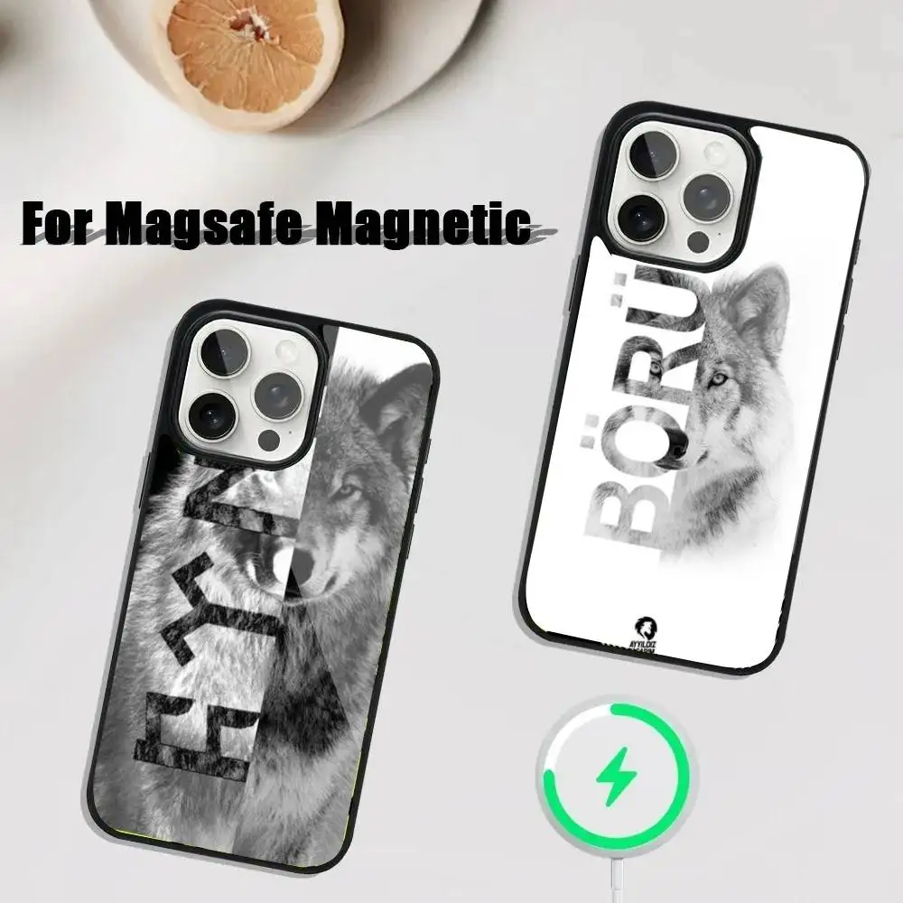 

Turkish language wolf Phone Case For iPhone 16,15,14,13,12,11,Plus,Pro,Max Mini Magsafe Magnetic Wireless Charging