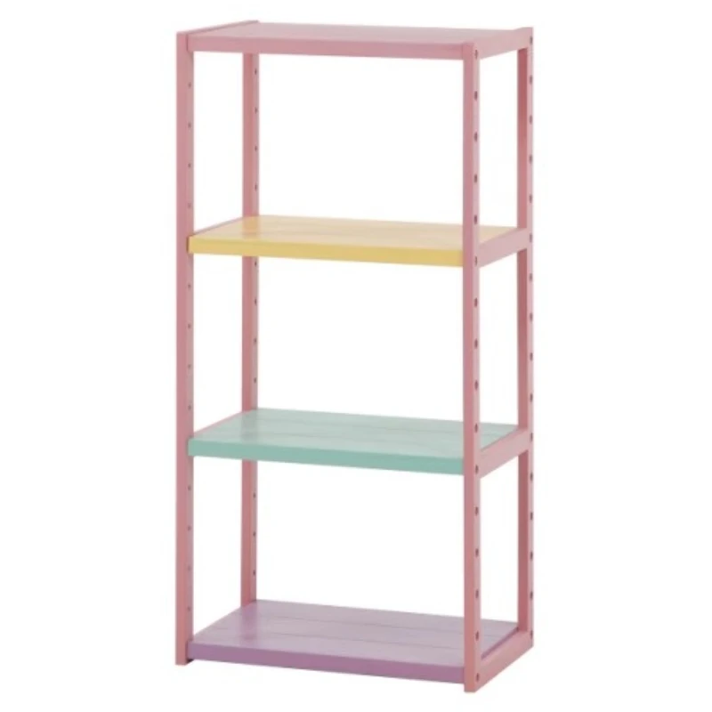 

Modern Kids Bookshelf Solid Wood Japanese-Inspired Floor Standing Book Organizer Multi-Tier Nursery Shelf for Toys/Books/Decor