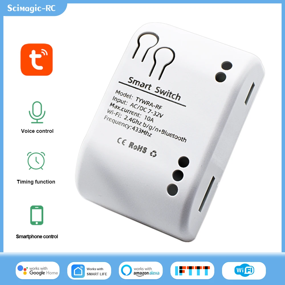 DIY Wi-Fi Smart Switch Universal Breaker Timer Smart Life APP Wireless Remote Control 1CH Relay Works with Alexa Google Home