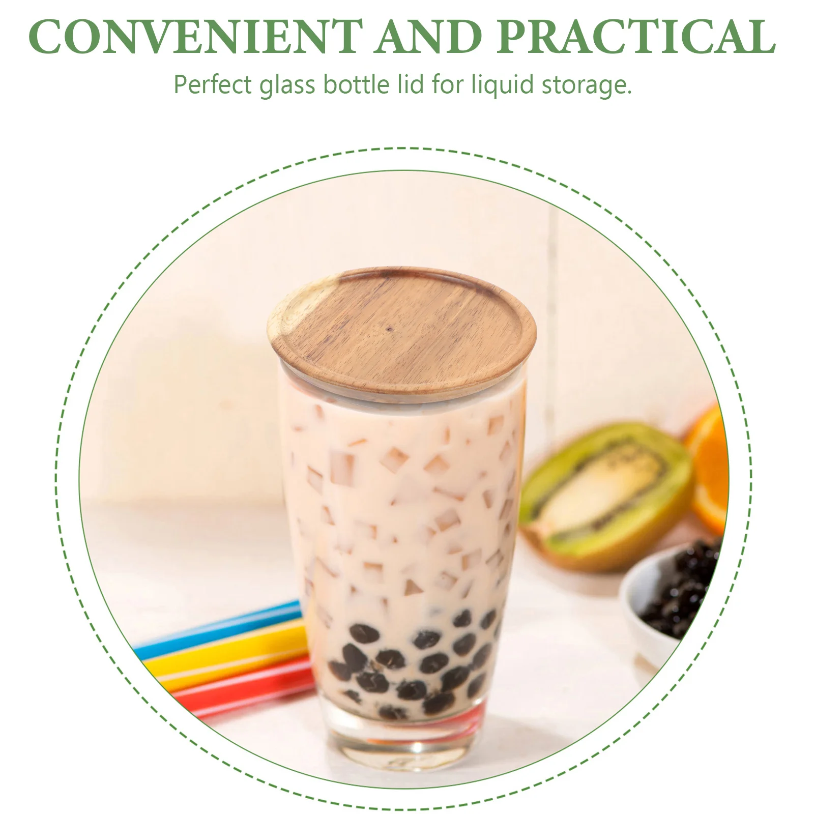 

Mason Jar Wooden Lid Wide Mouth Lids Reusable Yoghurt Pot Yogurt Jars with Canning Storage