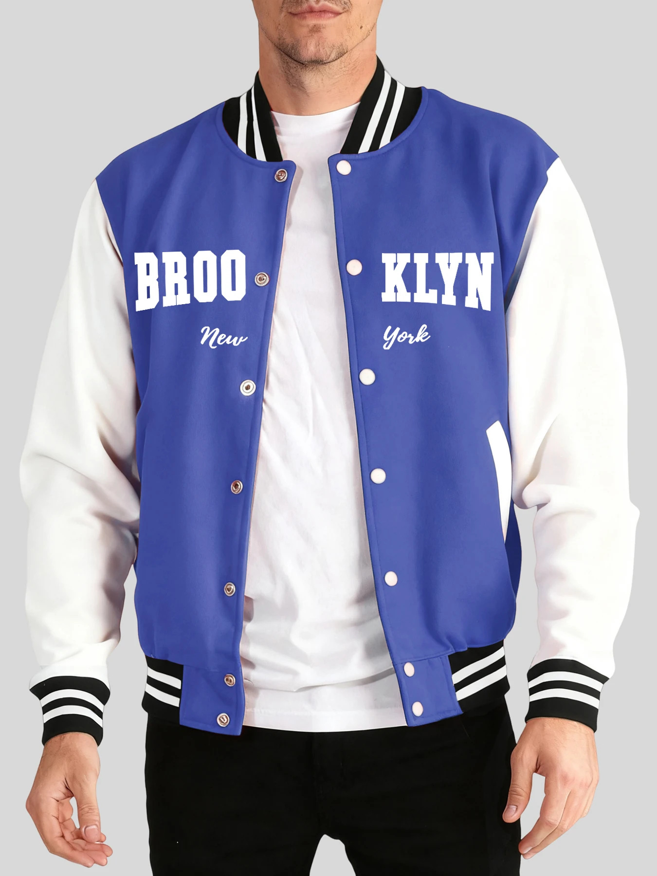 

Brooklyn New York Letter Printed Autumn Clothes Mens Oversize Vintage Jackets Sport Soft Veste Basics Button Baseball Jersey
