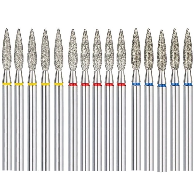 1/2/3/4PCS Set di punte per trapano per unghie con punta a fiamma diamantata professionale per manicure Punte per trapano per unghie elettriche Accessorio Strumento per rimozione gel