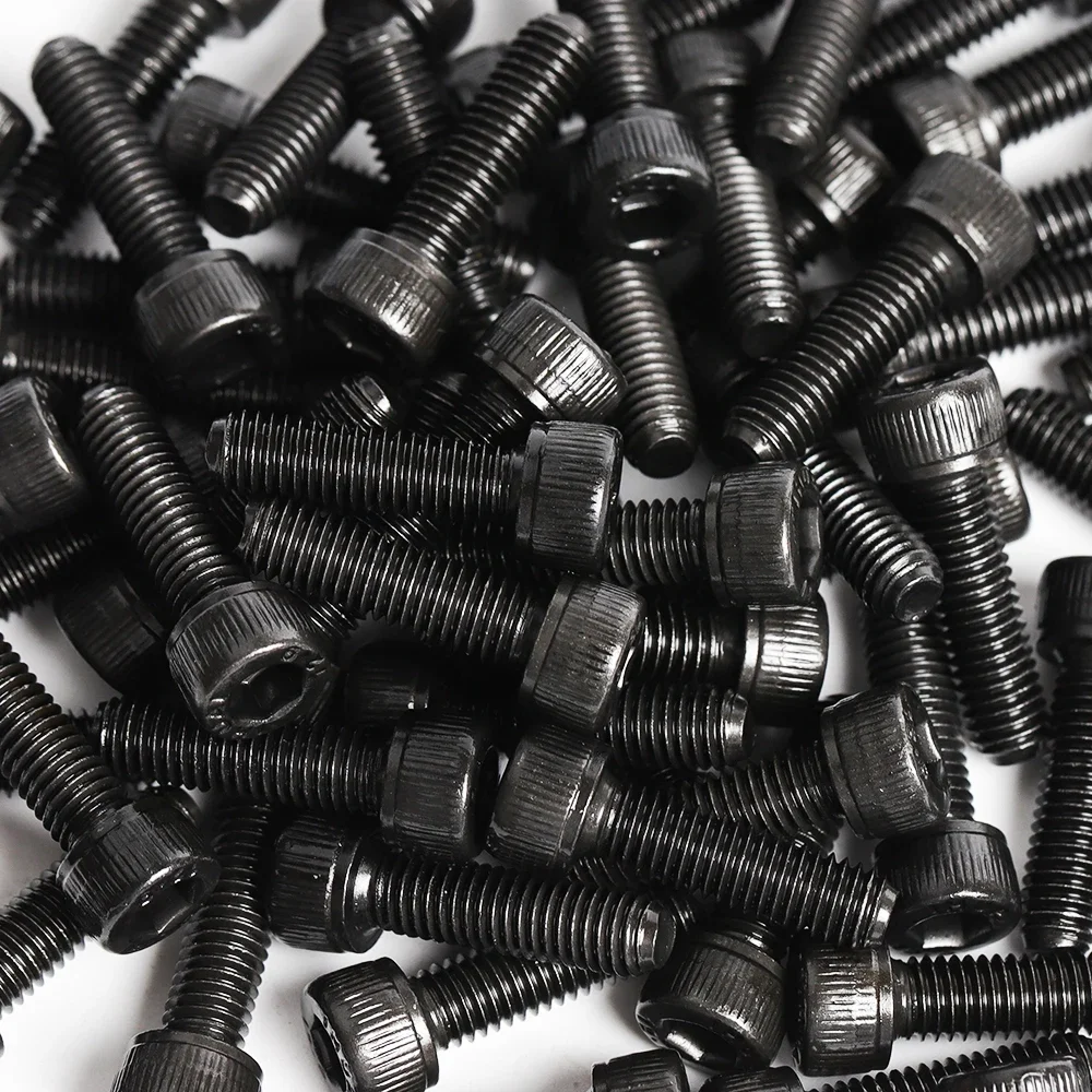 Black Metric Hex Socket Head Cap Screws Assortment Kit M2 M2.5 M3 M4 M5 M6 up to 1140 DIN912 12.9 Allen Bolt with Nuts Washers