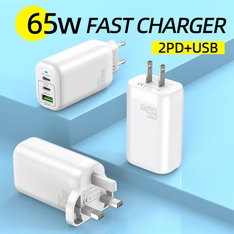 

65W USB Type C Charger PD 3.0 Quick Charge Wall For Phone Adapter For iPhone Xiaomi Huawei Samsung