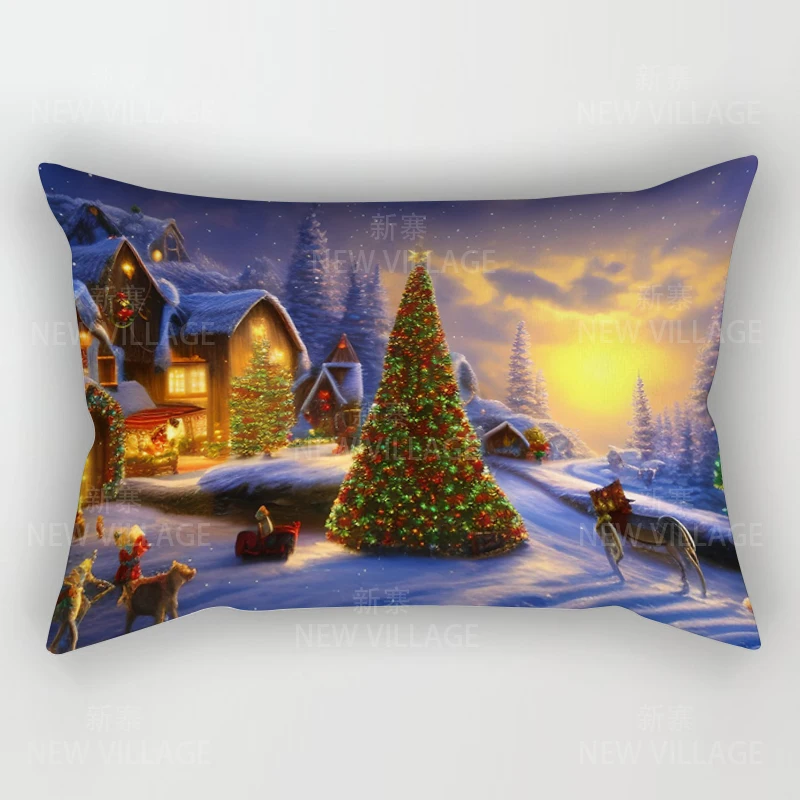 Decorative Cushion Home Living Room Decor Throw Pillow Cover 48*74 30x50cm 40x60cm 50x70cm bedroom bed winter Merry Christmas