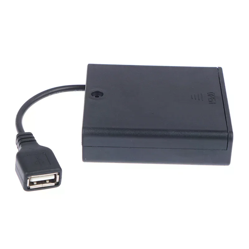 4 X AA USB Battery Box for 5V LED Strip Lights USB Mini Power Supply