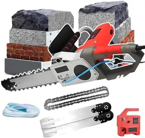 Handheld Electric Concrete Chain Saw 350W Diamond Wall Cutter Water Fed System for Dust Free Granite Reinforced Concrete Cutting