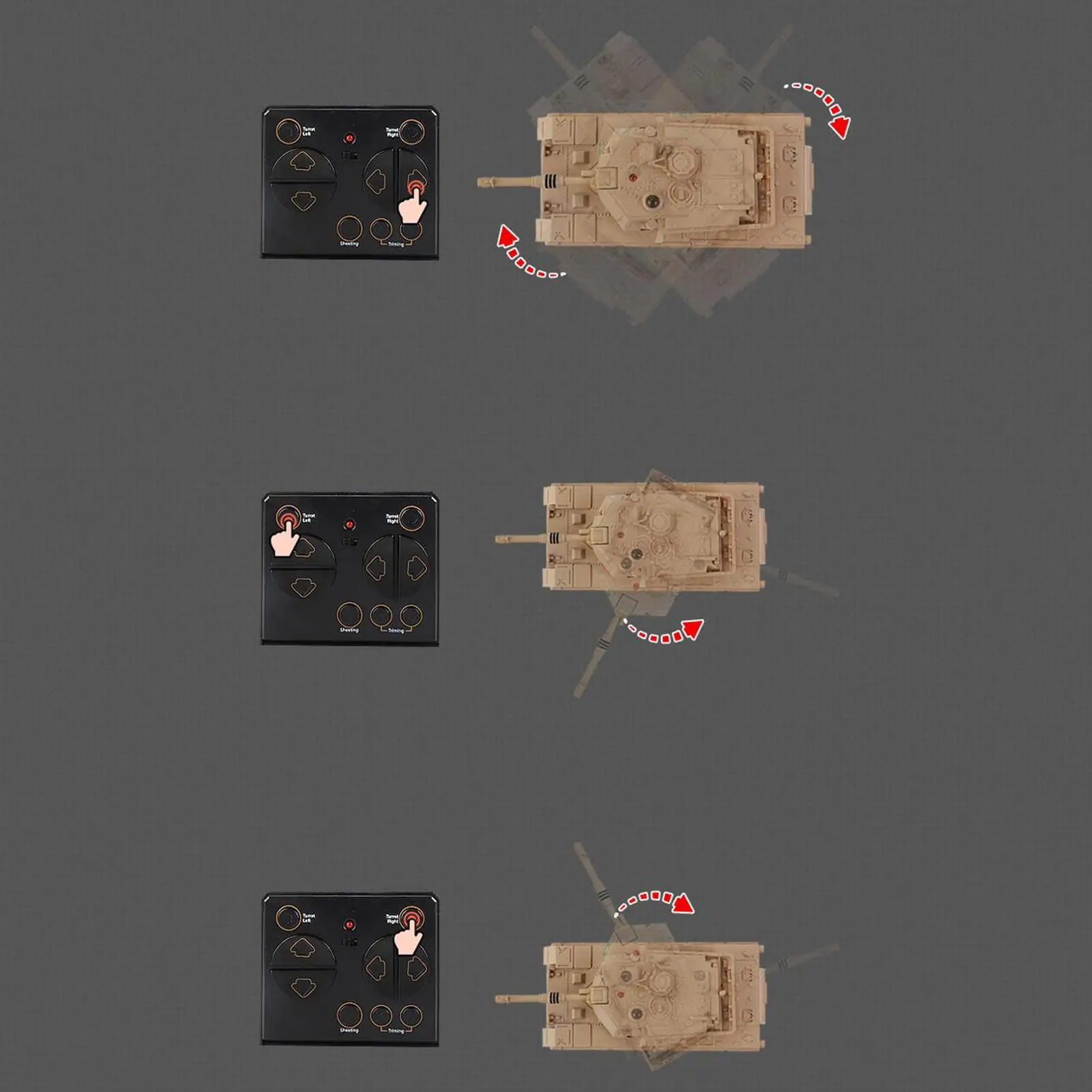 Zdalnie Sterowany Czołg 2.4Ghz Model Akumulatorowy Samochód Modelarski z Obrotem 360 Stopni do Wyścigów Hobby, Zabawy na Zewnątrz dla Dzieci i Dorosłych