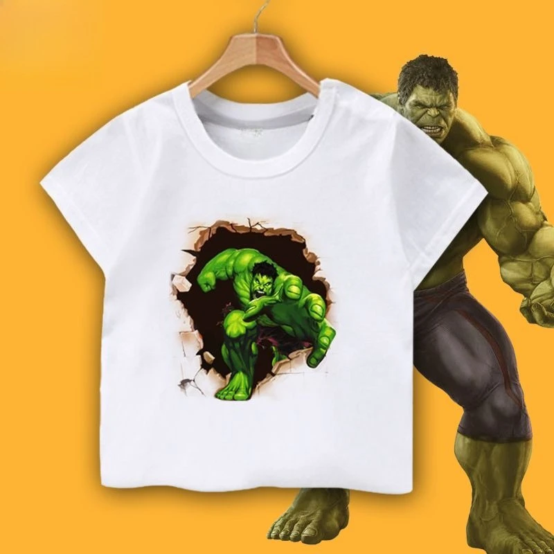 

Marvel Avengers Hulk Short Sleeve Tee, Kids‘ Casual Cotton T-Shirt Superhero Style New Arrival
