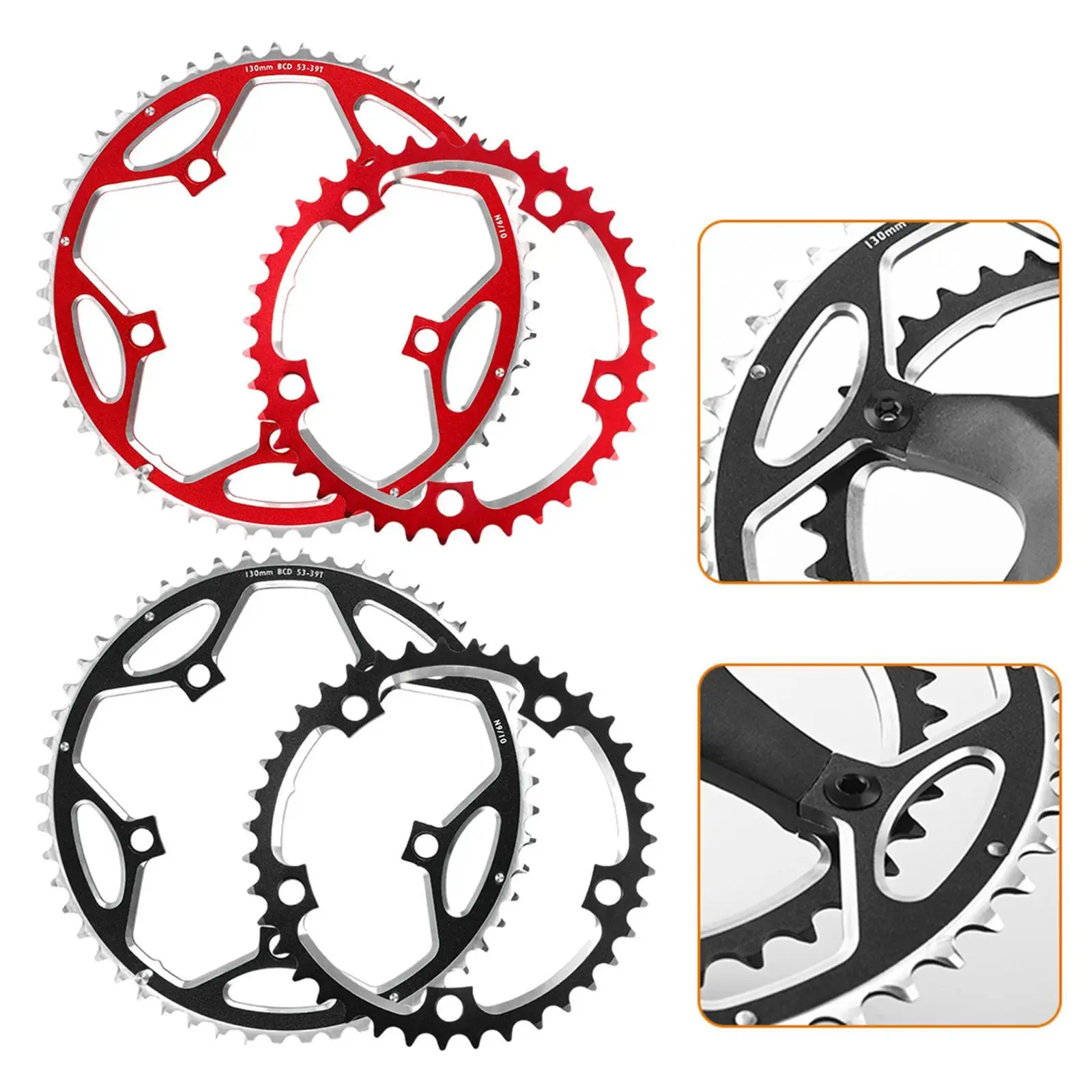 Chainring for Road Bike 39-53T 130mm BCD Chainring 8-11 Speed Bike Tools