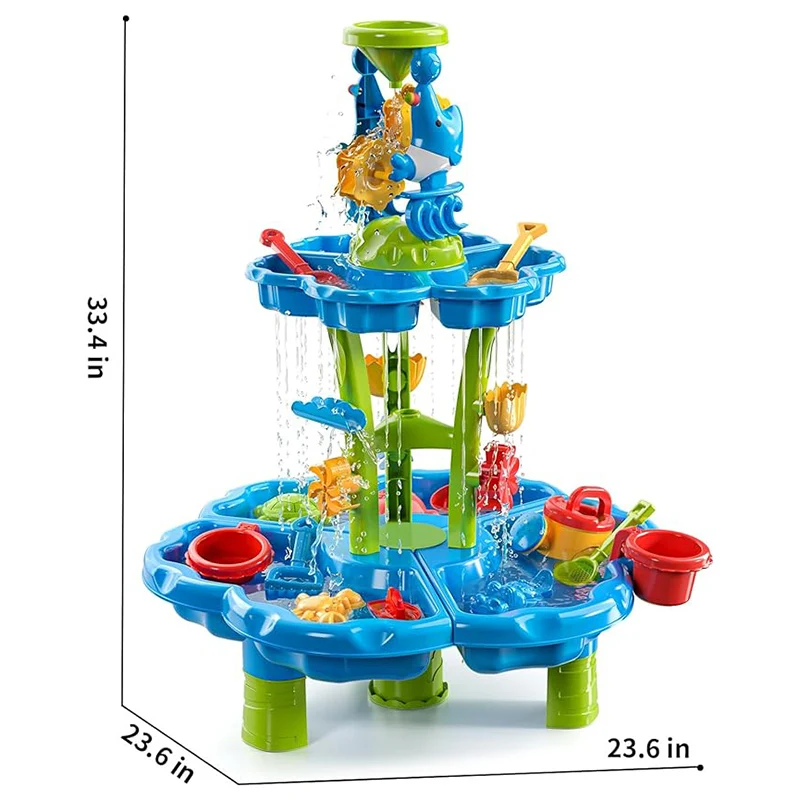 Table d'eau pour enfants de 3 à 5 ans, nappe phréatique d'été, jouets d'extérieur, jouets de plage pour enfants, table mentaires orielle pour tout-petits garçons et filles de 3 à 8 ans