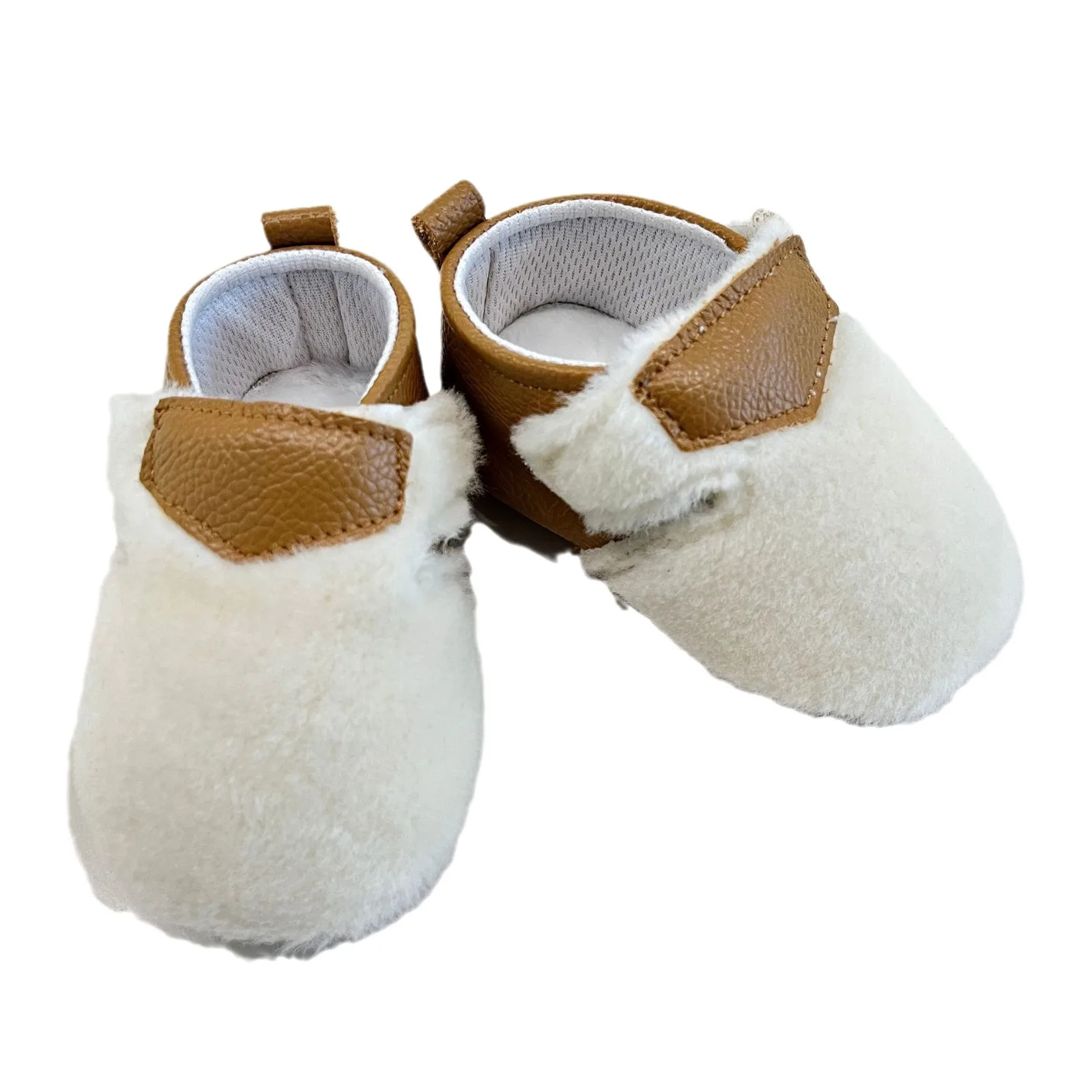 Autumn Winter Genuine Leather Baby Girls Shoes Fashion Fur First Walkers Non-slip Outsole Infant Indoor Soft Shoes