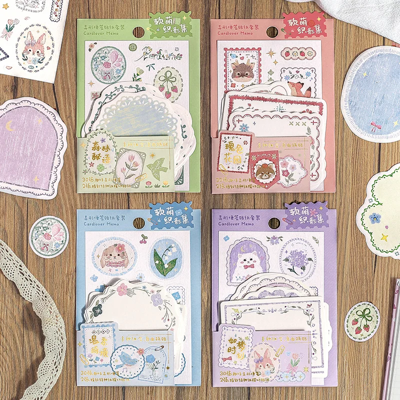 6packs/LOT Soft and Cute Weaving Series series cute lovely creative decoration DIY tracing paper memo pad