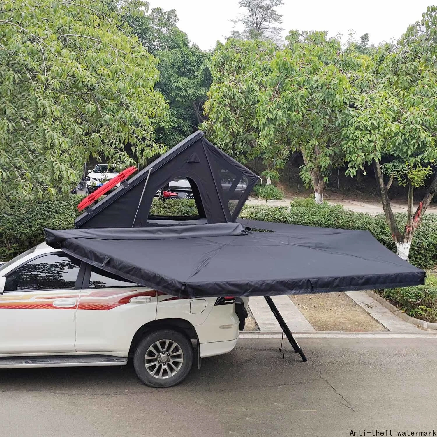 2026 Hot Selling - Wholesale Solar-Powered 3-4 Person Waterproof Triangular Car Roof Tent Hard Shell Awning Camping Tent